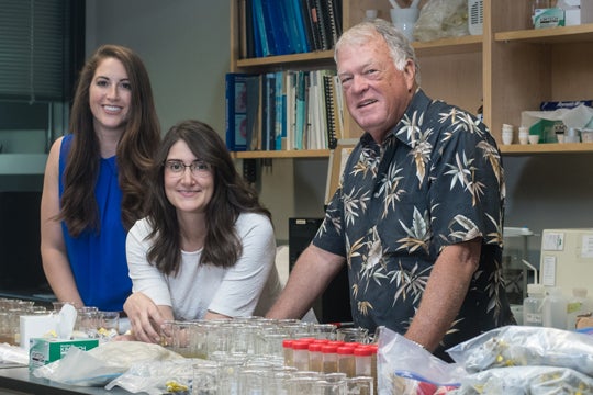 Lindsay Prothro ’18, Lauren Simkins and John Anderson