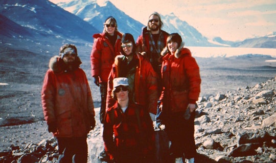 John Anderson and Rice students in one of Antarctica's Dry Valleys in 1979