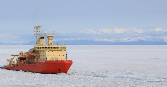 Dozens of Rice students participated in Antarctic research expeditions with Anderson, many aboard the National Science Foundation research vessel Nathaniel B Palmer. (Image courtesy NSF)