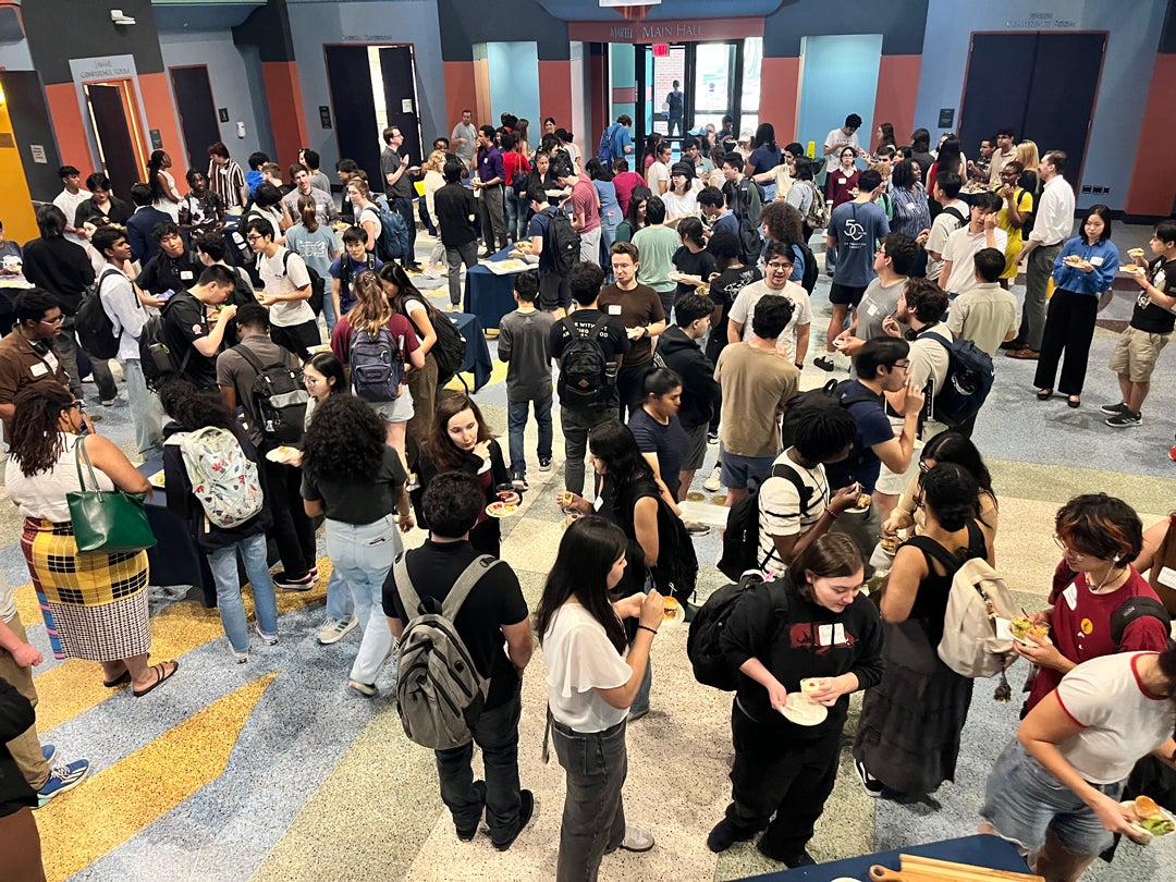 Natural Sciences, Engineering and OURI hosted a May 29 reception in Duncan Hall to welcome 125 undergraduate summer researchers