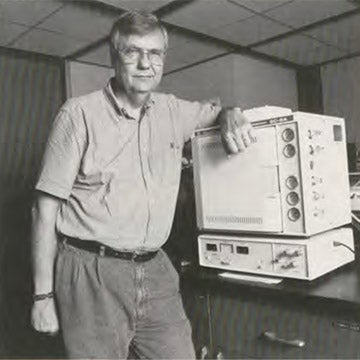 Ron Sass with gas chromatograph