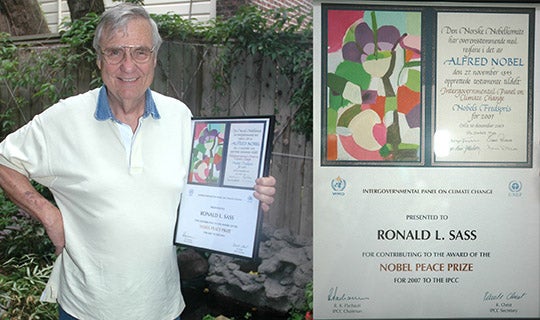 Ron Sass with IPCC certificate