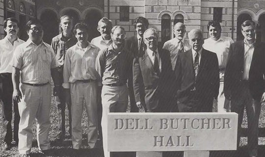 Chemistry faculty group photo in 1990